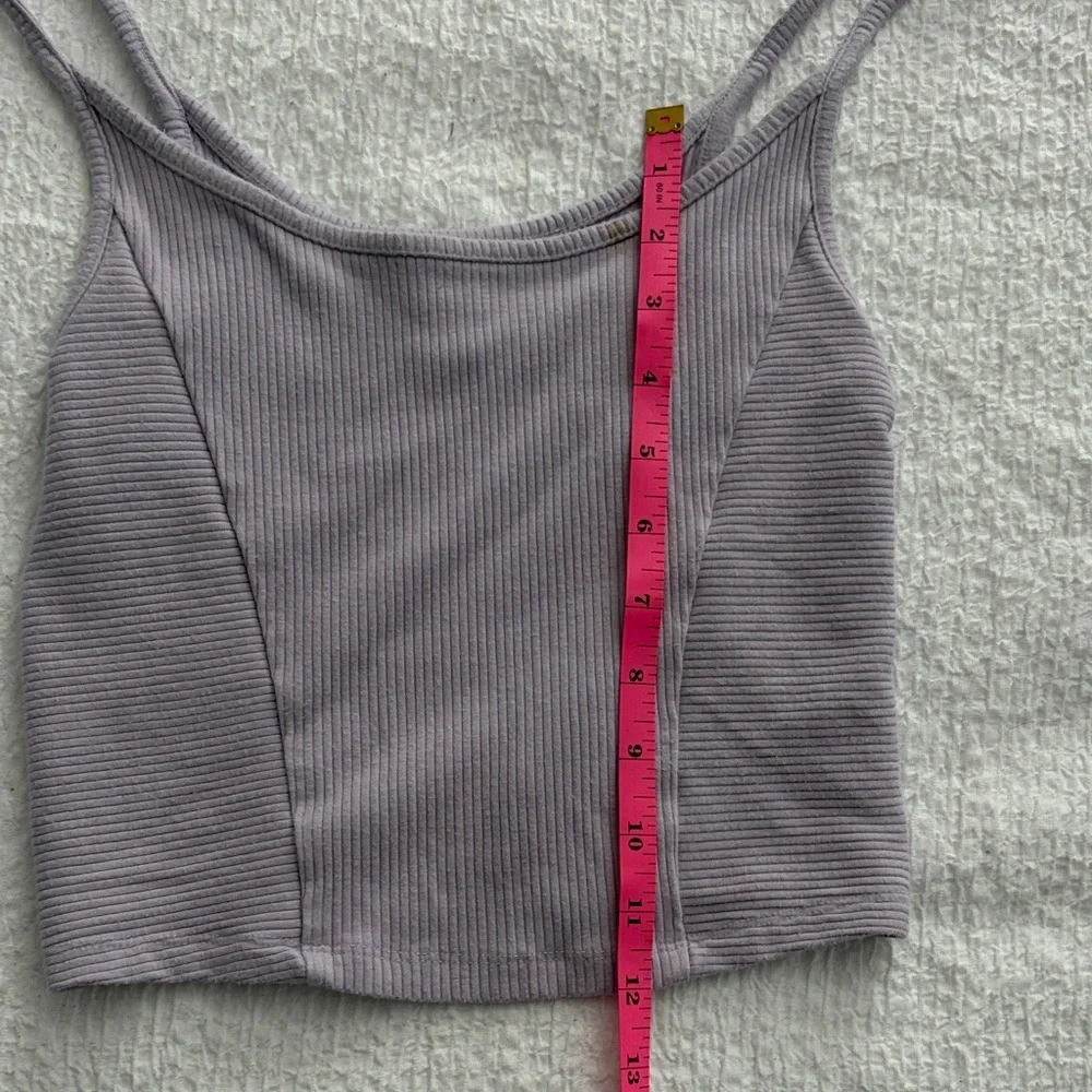 BDG Lilac Ribbed Crop Top Small - Picture 3 of 4